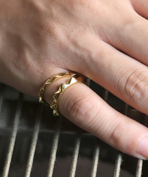 YArKA（ヤーカ）の「【YArKA/ヤーカ】[two pcs one series]  stads ring<nikoichi1>/[ニコイチシリーズ]スタッズリング（リング・メンズ・ブラック/シルバー/ゴールド・#17/#9/#11/#15/#13）」の3枚目の写真