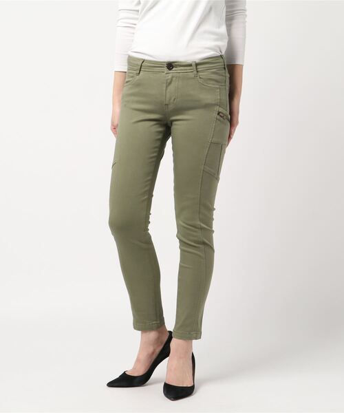 AVIREX（アヴィレックス）の「AVIREX/ アヴィレックス/ サイドポケット/ L SIDE ZIP POCKET SATIN STRETCH PANTS（その他パンツ・レディース・ブラック/セージグリーン/ラベンダー/ライトグレー/キャメル/オリーブ/ナチュラル/ブルー系その他/インディゴブルー/ライトインディゴブルー・SMALL/LARGE/MEDIUM）」の5枚目の写真