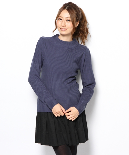 MAJESTIC LEGON（マジェスティックレゴン）の「リブちびタートル（ニット/セーター・レディース・アイボリー/ブラック/ブラック系その他/ブルー/レッド系その他/ブルー系その他・FREE）」の7枚目の写真