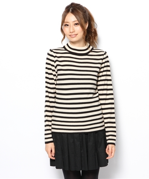 MAJESTIC LEGON（マジェスティックレゴン）の「リブちびタートル（ニット/セーター・レディース・アイボリー/ブラック/ブラック系その他/ブルー/レッド系その他/ブルー系その他・FREE）」の9枚目の写真