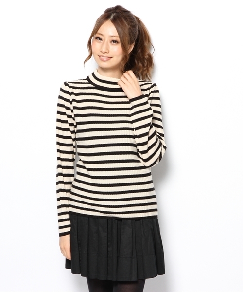 MAJESTIC LEGON（マジェスティックレゴン）の「リブちびタートル（ニット/セーター・レディース・アイボリー/ブラック/ブラック系その他/ブルー/レッド系その他/ブルー系その他・FREE）」の15枚目の写真