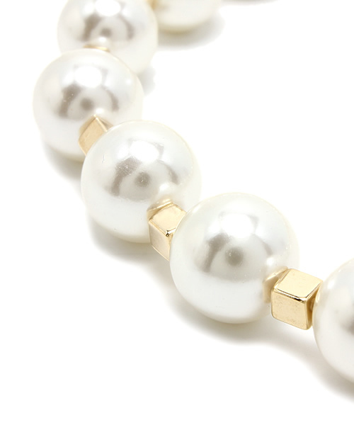 WEGO（ウィゴー）の「WEGO/パールスクエアネックレス（ネックレス・レディース・ホワイト・FREE）」の3枚目の写真