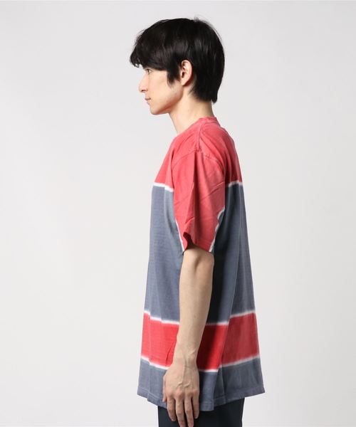 AOZORA（アオゾラ）の「AOZORA/アオゾラ　 チュウセンパネルボーダーTEE（Tシャツ/カットソー・メンズ・ネイビー/オリーブ・MEDIUM/LARGE）」の3枚目の写真