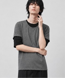【Bl】5分袖フェイクカットソー 無地