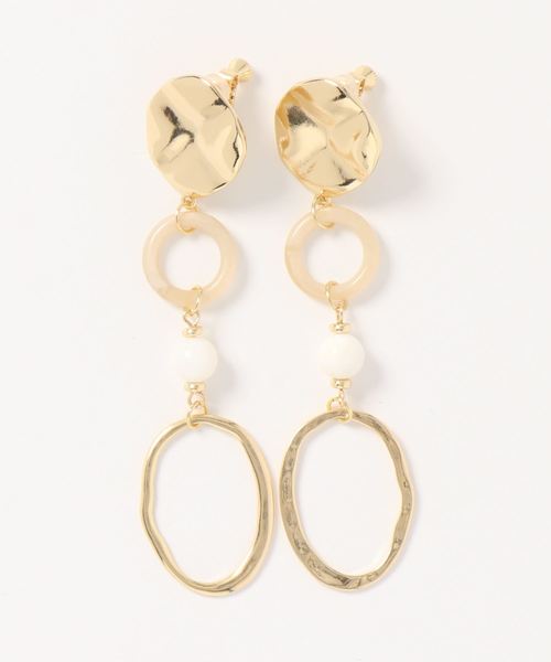 YECCA VECCA（イェッカヴェッカ）の「メタル×シェルイヤリング（イヤリング・レディース・シルバー/ゴールド・FREE）」の2枚目の写真