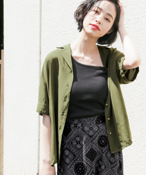 LOWRYS FARM（ローリーズファーム）の「ワンショルタンク　836245（タンクトップ・レディース・ブラック/ベージュ/オフホワイト・FREE）」の7枚目の写真