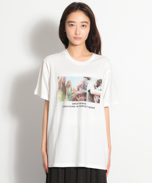 niko and...（ニコアンド）の「オーディエンスフォトＴシャツ（Tシャツ/カットソー・レディース・オフホワイト/チャコール/ホワイト・MEDIUM/LARGE）」の10枚目の写真