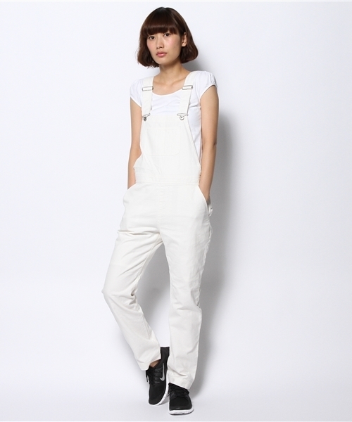 CIAOPANIC（チャオパニック）の「【Ciaopanic】綿麻オーバーオール（サロペット/オーバーオール・レディース・ネイビー/オフホワイト・FREE）」の2枚目の写真