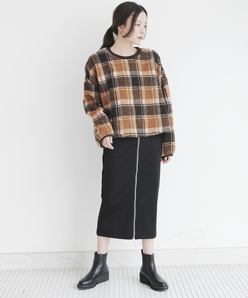 Futier land(フューティアランド)の「2typeBIGボアプルオーバー(スウェット・レディース・ネイビー/ブラウン/アイボリー/ピンクベージュ・FREE)」の20枚目の写真