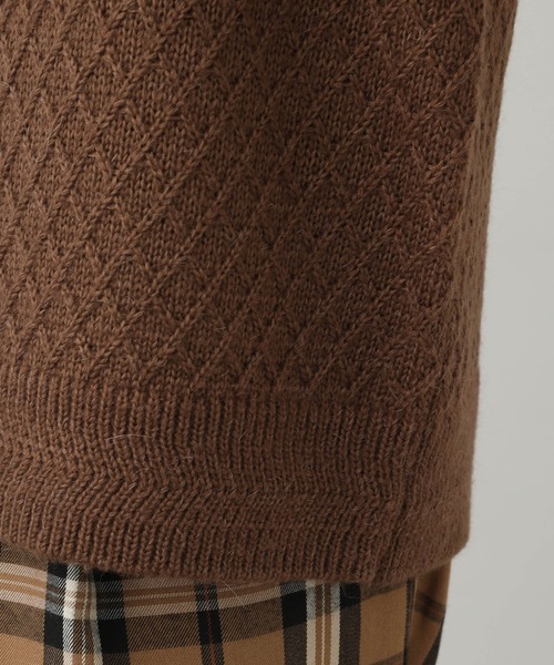 JUNRED（ジュンレッド）の「アルパカ混３パネルニット（ニット/セーター・メンズ・グレー/ベージュ・M/L/S）」の7枚目の写真