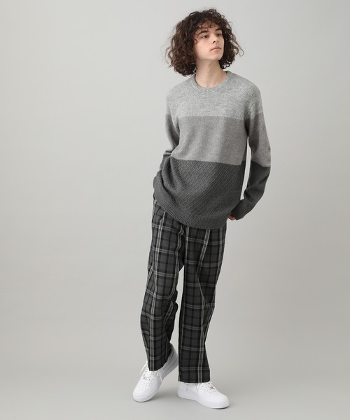 JUNRED（ジュンレッド）の「アルパカ混３パネルニット（ニット/セーター・メンズ・グレー/ベージュ・M/L/S）」の6枚目の写真