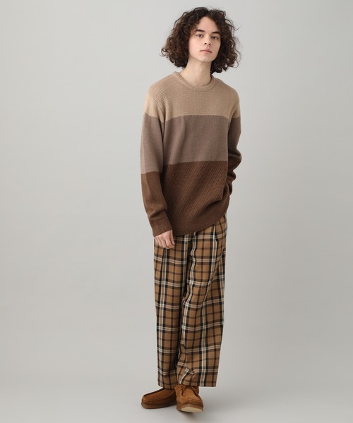 JUNRED（ジュンレッド）の「アルパカ混３パネルニット（ニット/セーター・メンズ・グレー/ベージュ・M/L/S）」の8枚目の写真