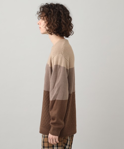 JUNRED（ジュンレッド）の「アルパカ混３パネルニット（ニット/セーター・メンズ・グレー/ベージュ・M/L/S）」の10枚目の写真