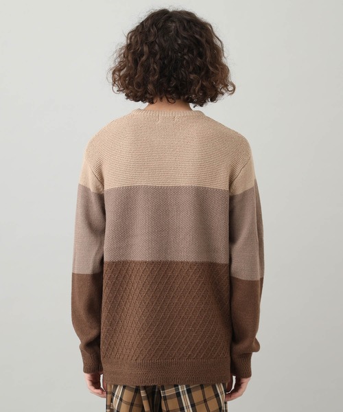 JUNRED（ジュンレッド）の「アルパカ混３パネルニット（ニット/セーター・メンズ・グレー/ベージュ・M/L/S）」の5枚目の写真