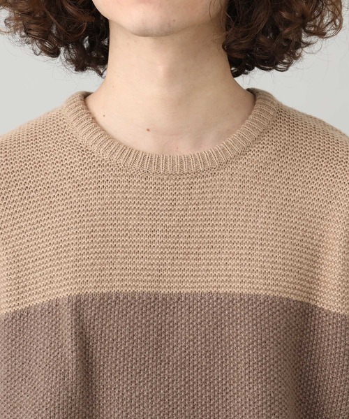 JUNRED（ジュンレッド）の「アルパカ混３パネルニット（ニット/セーター・メンズ・グレー/ベージュ・M/L/S）」の9枚目の写真