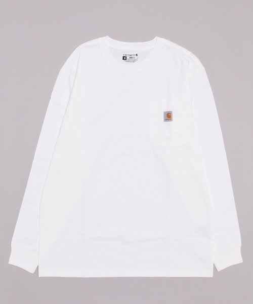 Carhartt（カーハート）の「Carhartt/ カーハート M WorkwearPKブランドロゴロンTEE K126（Tシャツ/カットソー・メンズ・チャコールグレー/ブラック/ダークブラウン/ネイビー/グレー/グリーン/ダークグレー/バーガンディー/グリーン系その他/ライム/オレンジ/ホワイト・SMALL/MEDIUM/LARGE/X-LARGE）」の2枚目の写真