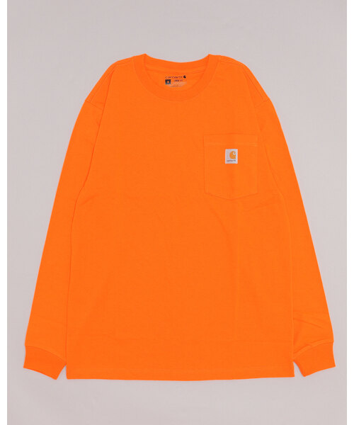 Carhartt（カーハート）の「Carhartt/ カーハート M WorkwearPKブランドロゴロンTEE K126（Tシャツ/カットソー・メンズ・チャコールグレー/ブラック/ダークブラウン/ネイビー/グレー/グリーン/ダークグレー/バーガンディー/グリーン系その他/ライム/オレンジ/ホワイト・SMALL/MEDIUM/LARGE/X-LARGE）」の12枚目の写真