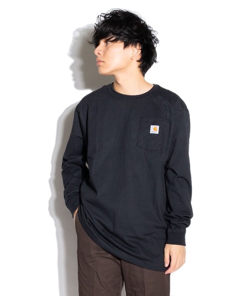 Carhartt（カーハート）の「Carhartt/ カーハート M WorkwearPKブランドロゴロンTEE K126（Tシャツ/カットソー・メンズ・チャコールグレー/ブラック/ダークブラウン/ネイビー/グレー/グリーン/ダークグレー/バーガンディー/グリーン系その他/ライム/オレンジ/ホワイト・SMALL/MEDIUM/LARGE/X-LARGE）」の18枚目の写真