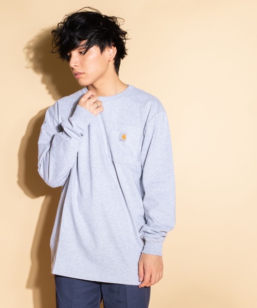 Carhartt（カーハート）の「Carhartt/ カーハート M WorkwearPKブランドロゴロンTEE K126（Tシャツ/カットソー・メンズ・チャコールグレー/ブラック/ダークブラウン/ネイビー/グレー/グリーン/ダークグレー/バーガンディー/グリーン系その他/ライム/オレンジ/ホワイト・SMALL/MEDIUM/LARGE/X-LARGE）」の21枚目の写真