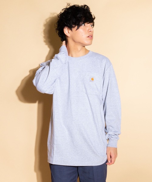 Carhartt（カーハート）の「Carhartt/ カーハート M WorkwearPKブランドロゴロンTEE K126（Tシャツ/カットソー・メンズ・チャコールグレー/ブラック/ダークブラウン/ネイビー/グレー/グリーン/ダークグレー/バーガンディー/グリーン系その他/ライム/オレンジ/ホワイト・SMALL/MEDIUM/LARGE/X-LARGE）」の22枚目の写真