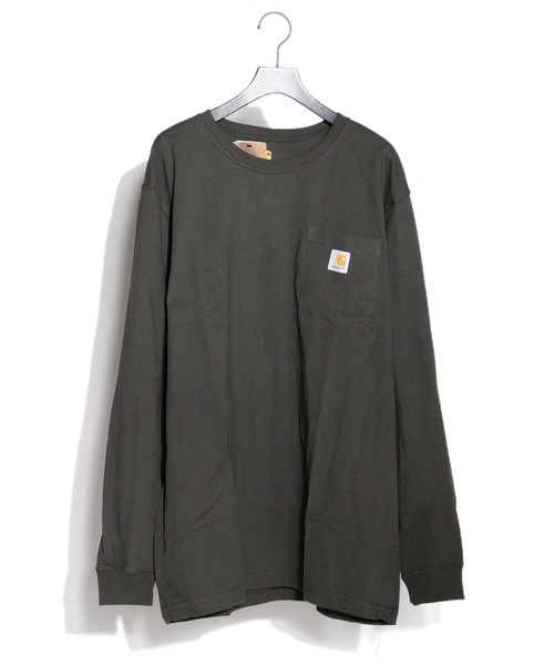 Carhartt（カーハート）の「Carhartt/ カーハート M WorkwearPKブランドロゴロンTEE K126（Tシャツ/カットソー・メンズ・チャコールグレー/ブラック/ダークブラウン/ネイビー/グレー/グリーン/ダークグレー/バーガンディー/グリーン系その他/ライム/オレンジ/ホワイト・SMALL/MEDIUM/LARGE/X-LARGE）」の14枚目の写真
