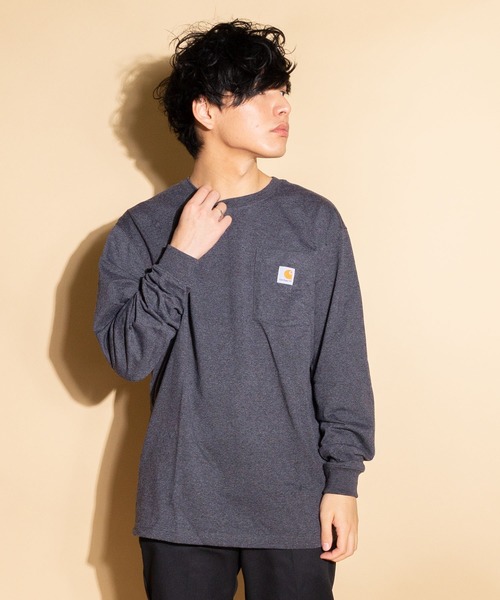 Carhartt（カーハート）の「Carhartt/ カーハート M WorkwearPKブランドロゴロンTEE K126（Tシャツ/カットソー・メンズ・チャコールグレー/ブラック/ダークブラウン/ネイビー/グレー/グリーン/ダークグレー/バーガンディー/グリーン系その他/ライム/オレンジ/ホワイト・SMALL/MEDIUM/LARGE/X-LARGE）」の20枚目の写真