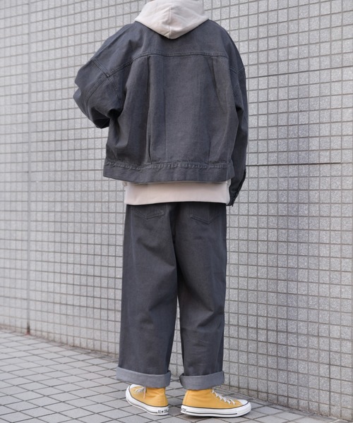 kutir（クティール）の「デニムジャケット（ブルゾン・メンズ・ブラック/サックスブルー・MEDIUM/LARGE）」の3枚目の写真