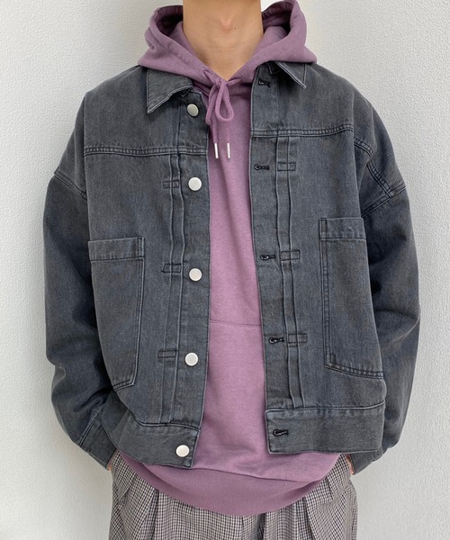 kutir（クティール）の「デニムジャケット（ブルゾン・メンズ・ブラック/サックスブルー・MEDIUM/LARGE）」の21枚目の写真