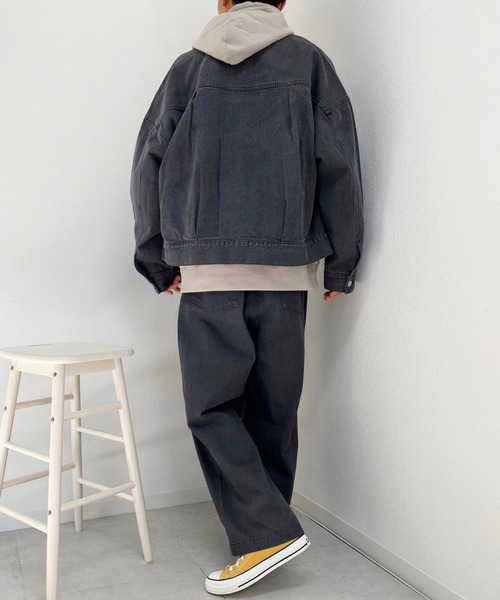 kutir（クティール）の「デニムジャケット（ブルゾン・メンズ・ブラック/サックスブルー・MEDIUM/LARGE）」の19枚目の写真