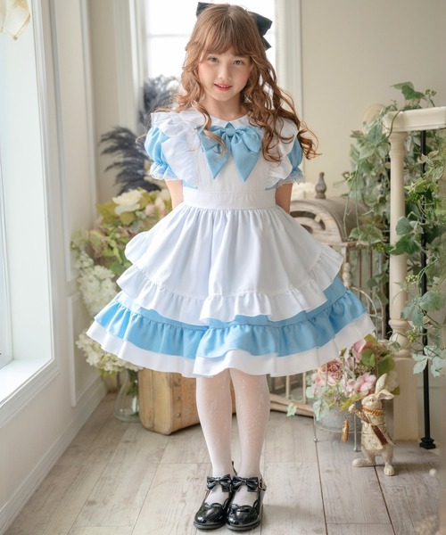 Catherine Cottage(キャサリンコテージ)の「水色アリス エプロンドレスワンピース(ワンピース・キッズ・ブルー・90/100/110/120/130)」の12枚目の写真