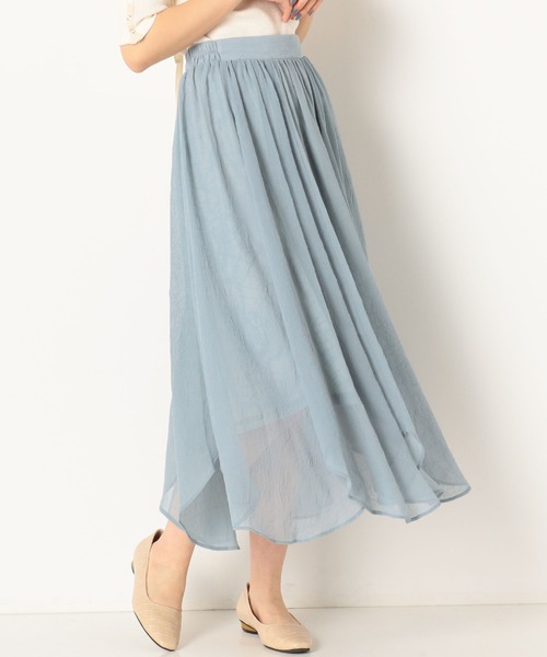 archives(アルシーヴ)の「イレヘムワッシャーシフォンスカート(スカート・レディース・グリーン/ネイビー/アイボリー/ブルー/ピンクベージュ・MEDIUM)」の21枚目の写真