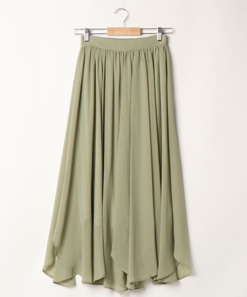 archives(アルシーヴ)の「イレヘムワッシャーシフォンスカート(スカート・レディース・グリーン/ネイビー/アイボリー/ブルー/ピンクベージュ・MEDIUM)」の7枚目の写真