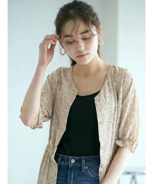 earth music&ecology（アースミュージックアンドエコロジー）の「花柄ガウンワンピース ＊（ワンピース・レディース・ベージュ/グリーン/サックスブルー・FREE）」の11枚目の写真