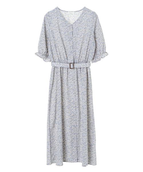 earth music&ecology（アースミュージックアンドエコロジー）の「花柄ガウンワンピース ＊（ワンピース・レディース・ベージュ/グリーン/サックスブルー・FREE）」の19枚目の写真