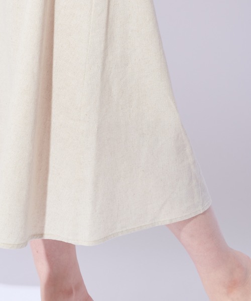 natural couture（ナチュラルクチュール）の「リネン混フレアロングスカート（スカート・レディース・ブラック/カーキ/イエロー/ライトベージュ/レンガ・FREE）」の19枚目の写真