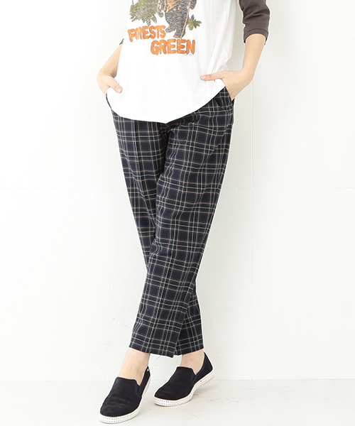 Ray BEAMS（レイビームス）の「Ray BEAMS / チェック ストレッチ クロップド（その他パンツ・レディース・オフホワイト/グレー/ネイビー・0/1）」の3枚目の写真