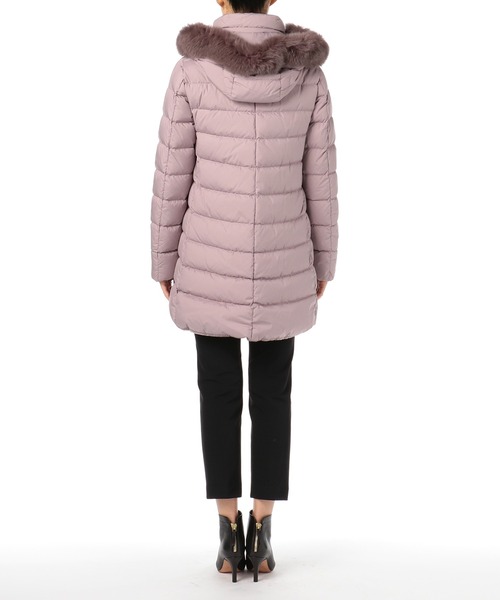 美品✨HERNO　カシミヤ100％フォックスファーダウンコート　オレンジ　40 HERNO カシミアダウンコート 美品 美品✨HERNO カシミヤ100