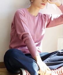 【着膨れないのに、あったかい】発熱 ヒートフル ニットウエア［クルーネック］