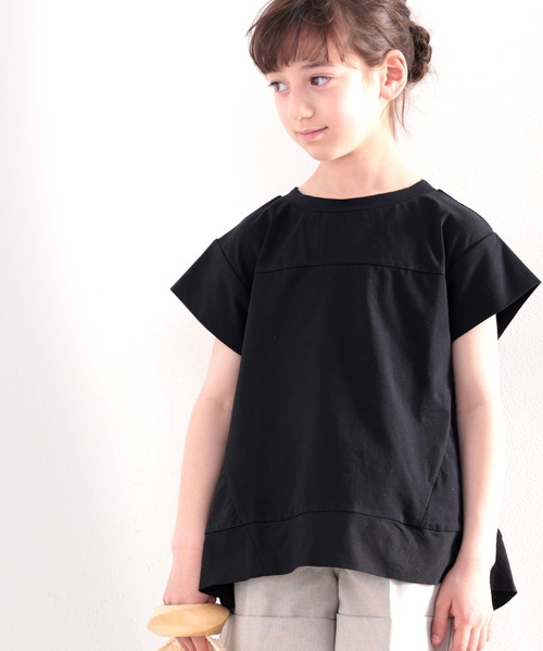 classicalelf（クラシカルエルフ）の「≪キッズ≫裾ふわり、大人レディ。裾フレア切替えカットソー（Tシャツ/カットソー・キッズ・ブラック/オフホワイト・130/140/150/160）」の8枚目の写真