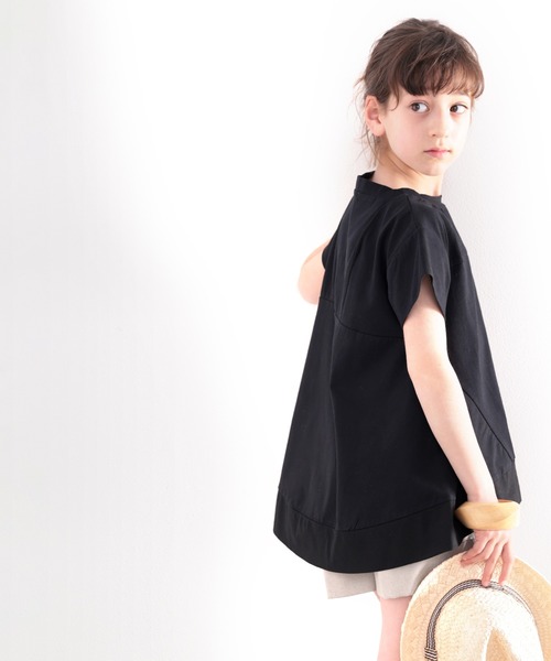 classicalelf（クラシカルエルフ）の「≪キッズ≫裾ふわり、大人レディ。裾フレア切替えカットソー（Tシャツ/カットソー・キッズ・ブラック/オフホワイト・130/140/150/160）」の7枚目の写真