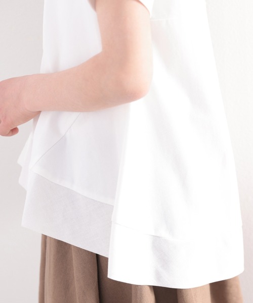 classicalelf（クラシカルエルフ）の「≪キッズ≫裾ふわり、大人レディ。裾フレア切替えカットソー（Tシャツ/カットソー・キッズ・ブラック/オフホワイト・130/140/150/160）」の5枚目の写真