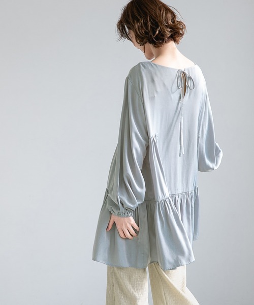 A part by(アパートバイ)の「PoRyティアードチュニック 931679(シャツ/ブラウス・レディース・ブラック/オフホワイト/ブルー系その他2・FREE)」の21枚目の写真