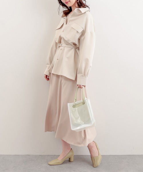 natural couture（ナチュラルクチュール）の「【WEB限定】袖口パールカットフレアワンピース（ワンピース・レディース・ライトベージュ/ミント/ブラック・FREE）」の15枚目の写真
