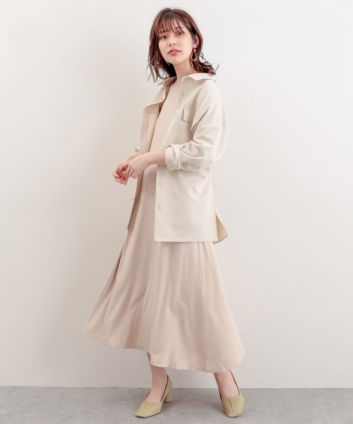 natural couture（ナチュラルクチュール）の「【WEB限定】袖口パールカットフレアワンピース（ワンピース・レディース・ライトベージュ/ミント/ブラック・FREE）」の16枚目の写真