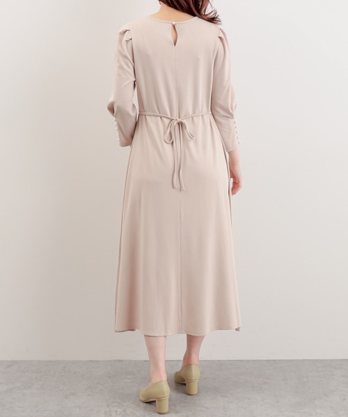 natural couture（ナチュラルクチュール）の「【WEB限定】袖口パールカットフレアワンピース（ワンピース・レディース・ライトベージュ/ミント/ブラック・FREE）」の19枚目の写真