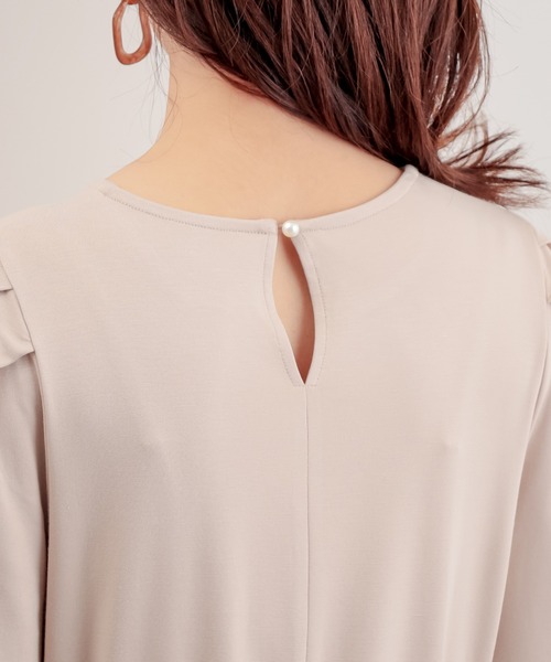 natural couture（ナチュラルクチュール）の「【WEB限定】袖口パールカットフレアワンピース（ワンピース・レディース・ライトベージュ/ミント/ブラック・FREE）」の21枚目の写真