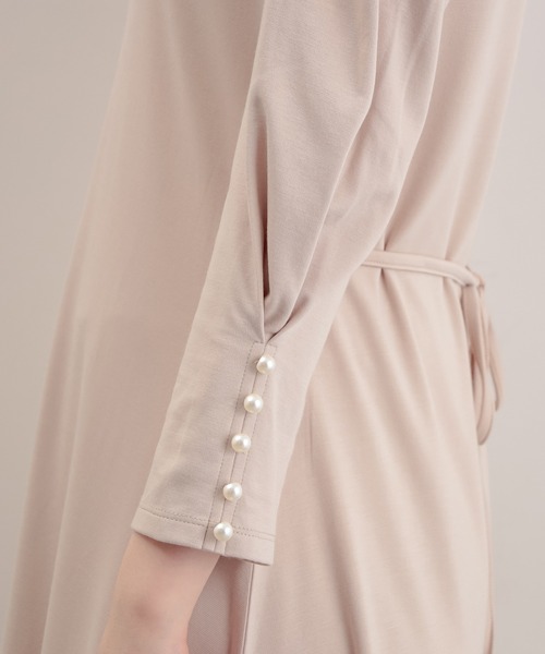 natural couture（ナチュラルクチュール）の「【WEB限定】袖口パールカットフレアワンピース（ワンピース・レディース・ライトベージュ/ミント/ブラック・FREE）」の22枚目の写真