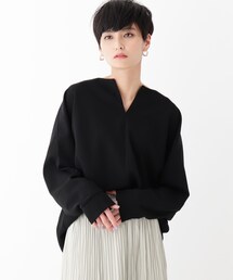 OPAQUE.CLIP（オペークドットクリップ）の「◆カットツイル キーネックプルオーバー【WEB限定サイズ】（Tシャツ/カットソー・レディース）」