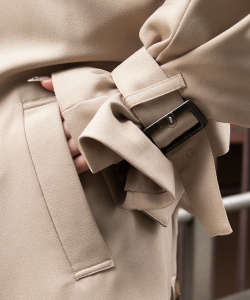 PairPair(ペアペア)の「ソデボリュームトレンチコート(トレンチコート・レディース・ベージュ/ダークパープル/ライトグリーン・MEDIUM/SMALL)」の22枚目の写真