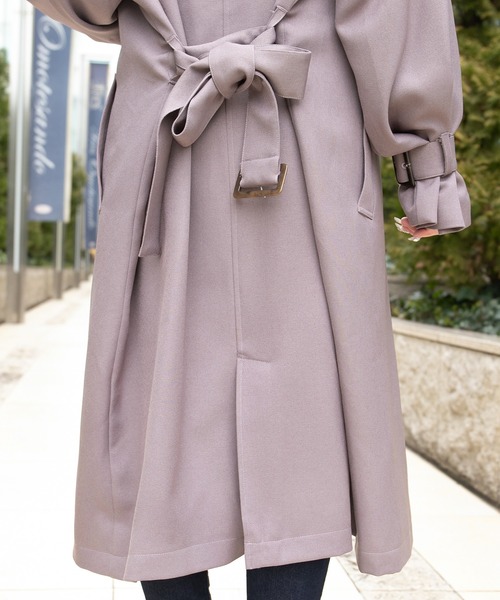 PairPair(ペアペア)の「ソデボリュームトレンチコート(トレンチコート・レディース・ベージュ/ダークパープル/ライトグリーン・MEDIUM/SMALL)」の19枚目の写真